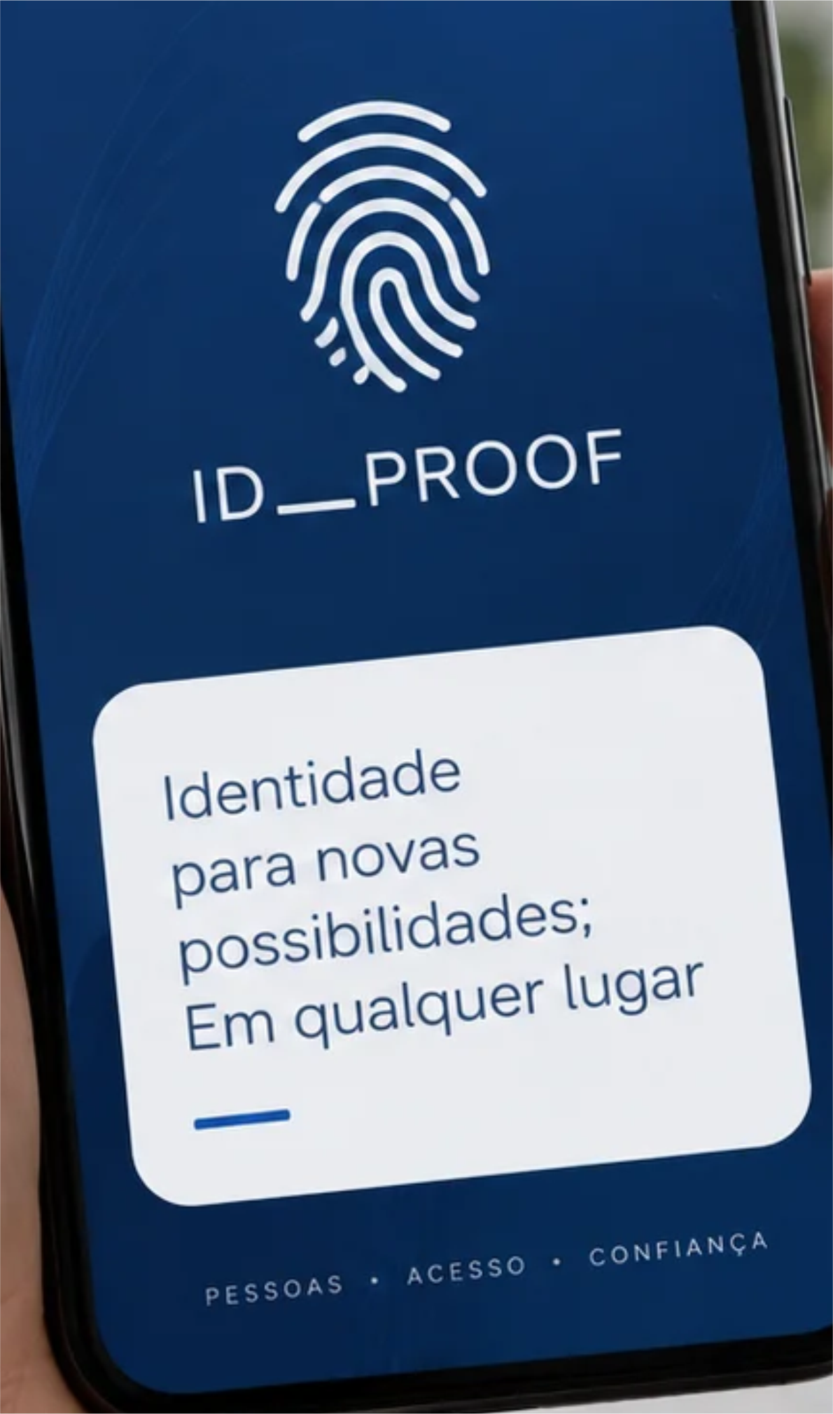 ID Proof exibido em um smartphone